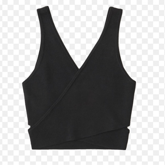 Abercrombie & Fitch Tops - Abercrombie & Fitch Black Knit Wrap Tank Top